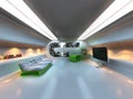 Futuristic modern interior