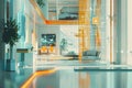 Futuristic modern smart home with holographic display connected appliances with wireless Innovation Royalty Free Stock Photo