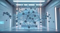 Futuristic Molecular Structure in a High-Tech Laboratory Setting, Featuring Advanced Scientific
