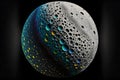 Futuristic Moon on a black background created with generative AI technology
