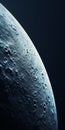 Futuristic Moon Surface On Blue Background - Vintage Sci-fi Art