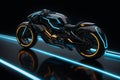 Futuristic motor bike at night Royalty Free Stock Photo