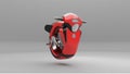 Futuristic motorcycle 3d rendering