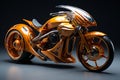 Futuristic motorcycle, travel concept transport, road, freedom and relaxation. AI generative