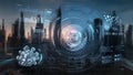 Futuristic Nanotechnology Abstract Background, Nano Tech