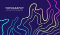 Futuristic neon abstract topography background