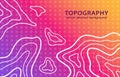 Futuristic neon abstract topography background
