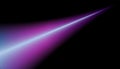Futuristic neon beam in glowing blue and purple tones, abstract neon minimalistic gradient light effect on black background Royalty Free Stock Photo