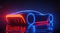 Futuristic neon car with vibrant lighting Royalty Free Stock Photo