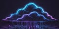 Futuristic Neon Cloud Computing Data Transfer Network image photo Royalty Free Stock Photo