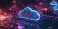 Futuristic Neon Cloud Technology Visualizing Digital Data Networks
