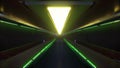 Futuristic neon corridor on a spaceship 3d