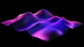 Futuristic Neon 3D Wavy Surface Abstract Background. Glowing Purple and Pink Digital Data Visualization Grid Royalty Free Stock Photo