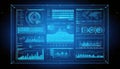Fut Page Neon Data Visualization Dashboard Royalty Free Stock Photo
