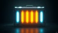 Futuristic neon energy core with blue and orange lights Royalty Free Stock Photo