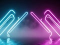 Futuristic Neon Glow Frames in Dark Environment Royalty Free Stock Photo