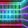 928 Futuristic Neon Grid: A futuristic and dynamic background featuring a neon grid pattern in electrifying and vibrant colors t