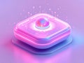 Futuristic Neon Interface Element with Glowing Orb Royalty Free Stock Photo
