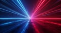 Futuristic Red Blue Neon Light Trails Abstract Data Technology Speed Background Royalty Free Stock Photo