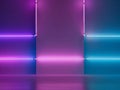 futuristic neon lights background purple blue gradient glow effect empty space. Royalty Free Stock Photo