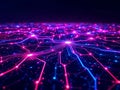 Neon Network Grid Background Royalty Free Stock Photo