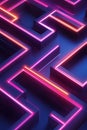 Futuristic Neon Maze with Glowing Pink and Blue Lights Royalty Free Stock Photo