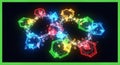 Futuristic Neon Molecular Structure in Digital Space for Scientific Technology Royalty Free Stock Photo