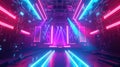 Futuristic Neon Sci-Fi Tunnel Entrance AIG41