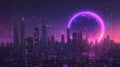 Futuristic Neon Skyline Royalty Free Stock Photo