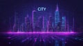 Futuristic Neon Skyline Royalty Free Stock Photo