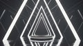 Futuristic Neon Triangle Tunnel with Display Stage Royalty Free Stock Photo