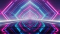Futuristic neon tunnel with vibrant blue and pink lighting effects Royalty Free Stock Photo