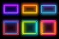 Futuristic Neon UI Design Elements Vector Royalty Free Stock Photo