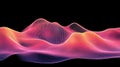Futuristic Neon Waveform Abstract Digital Landscape Grid on Black Royalty Free Stock Photo