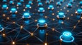 Futuristic Network: Blockchain Nodes Interconnected - Technology Concept Royalty Free Stock Photo