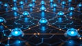 Futuristic Network Connection: Abstract Tech Web, Glowing Nodes, Data Flow, AI Concept Royalty Free Stock Photo