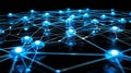 Futuristic Network Connection - Data Node Grid, Blockchain, AI Concept Royalty Free Stock Photo