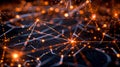 Futuristic Network - Data Connection, Artificial Intelligence Neural Network Concept Royalty Free Stock Photo