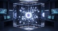 Network data cube ai artificial intelligence connection technology science futuristic node Royalty Free Stock Photo