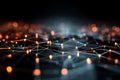 Abstract Pixel Art Network Grid with Glowing Points for Tech Aesthetic Design