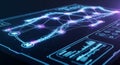 Futuristic Network Interface on Digital Device Royalty Free Stock Photo