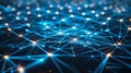 Futuristic Network Mesh - Digital Connection, Artificial Intelligence, Data Communication Abstract Background Royalty Free Stock Photo