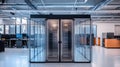 Futuristic Network Operations Center Transparent Design for Enhanced Visibility Resilient Performance