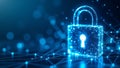 Futuristic network padlock illustration Royalty Free Stock Photo