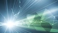 Futuristic Network Visualization with Geometric Shapes and Light Effects Royalty Free Stock Photo