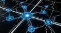Futuristic Network Visualization with Glowing Nodes and Connections Royalty Free Stock Photo