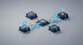 Futuristic Networked Computing System with Central Processor Royalty Free Stock Photo