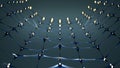 Futuristic netwrok structure 3D rendering Royalty Free Stock Photo