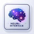 Futuristic Neural Interface Brain Icon Royalty Free Stock Photo