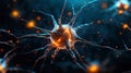 Futuristic Neural Network: Abstract Glowing Connections in Dark Technology Interface